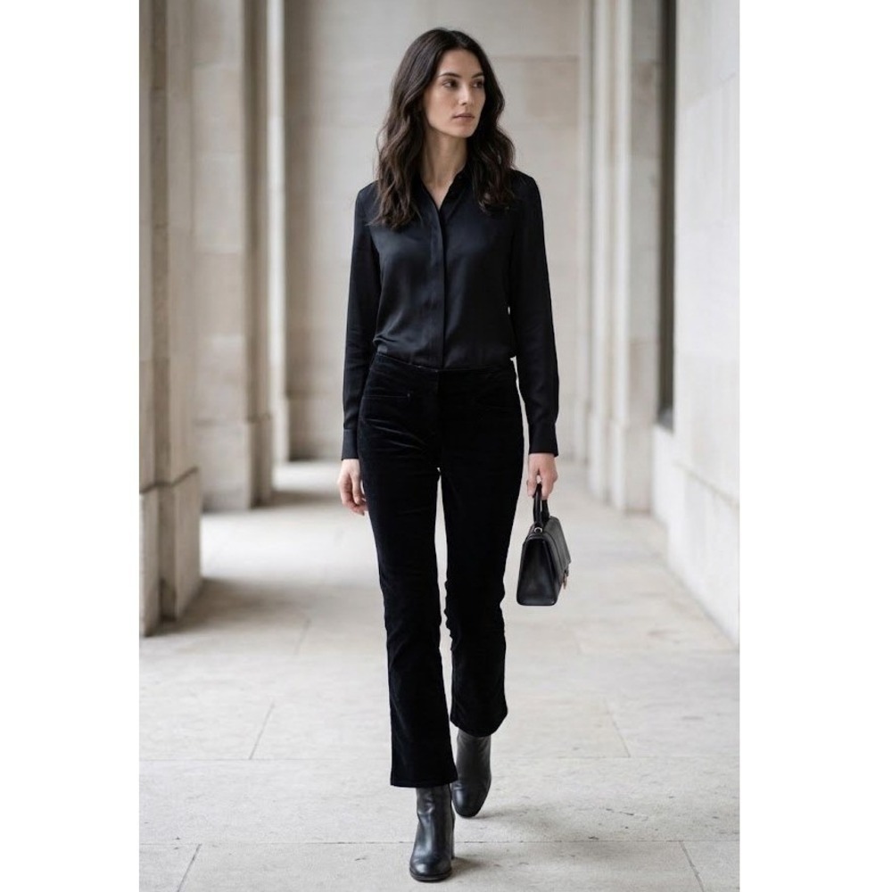 Gucci 2000s Archive Black Velvet Kick Flare Trousers Tom Ford Era 40